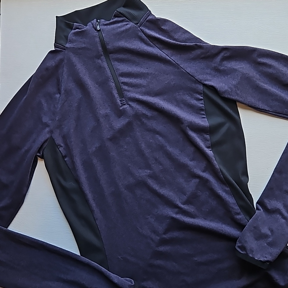REI Purple Black Lightweight Quarter Zip Activewear Pullover XS